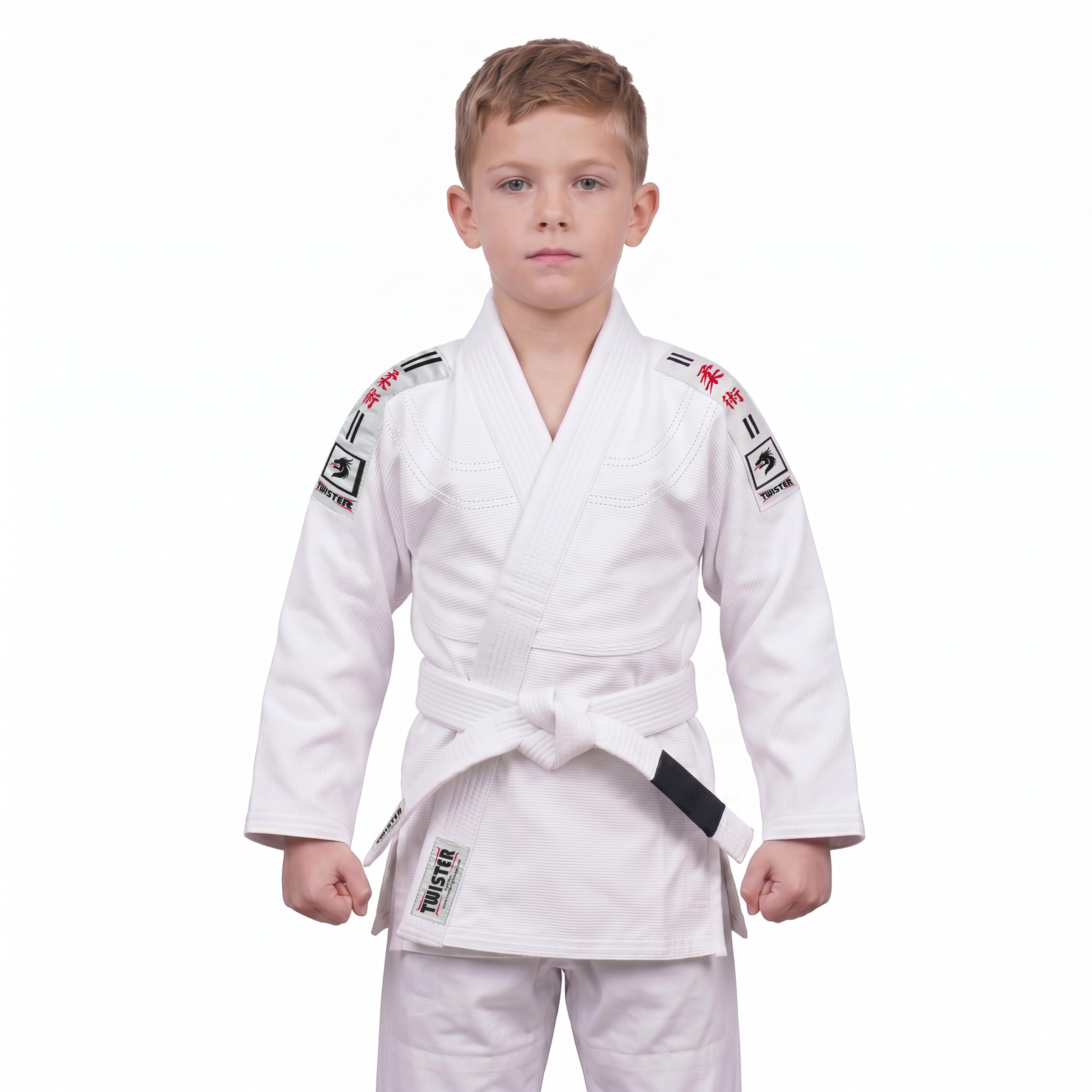 Twister Kids Brazilian Jiu Jitsu Gi | Preshrunk Ultra Light Fabric Youth BJJ Gi | Comes with FREE White Belt