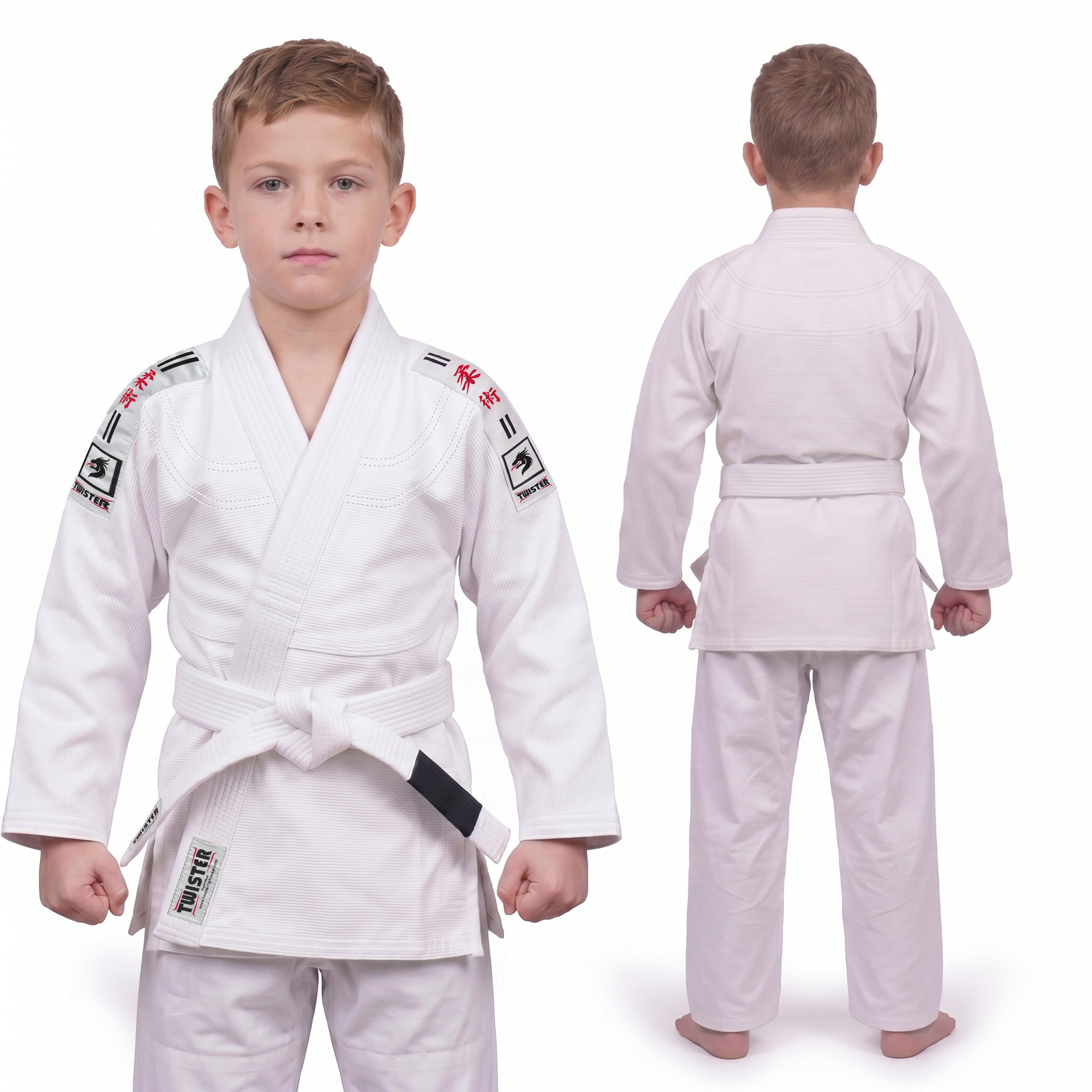 Twister Kids Brazilian Jiu Jitsu Gi | Preshrunk Ultra Light Fabric Youth BJJ Gi | Comes with FREE White Belt