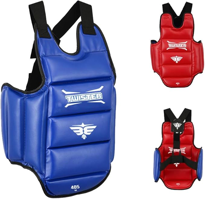 Twister Karate Taekwondo Boxing Muay Thai MMA Chest Guard | Reversible Chest Protector for Men and Women | Abdominal Protector for Training