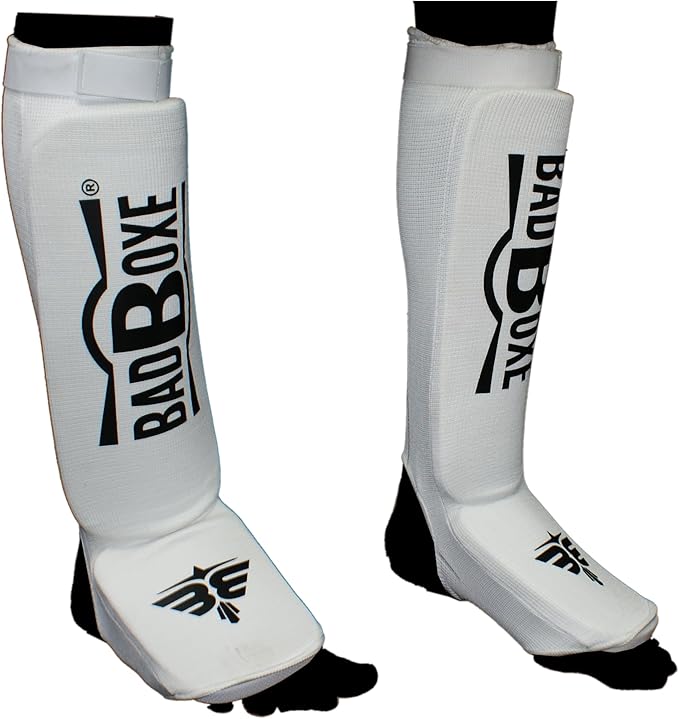 Twister Muay Thai Boxing Kickboxing Karate Taekwondo MMA | Elastic Cotton Cloth Shin & Instep Padded Guards | Shin in Steps Shin Guards Pair