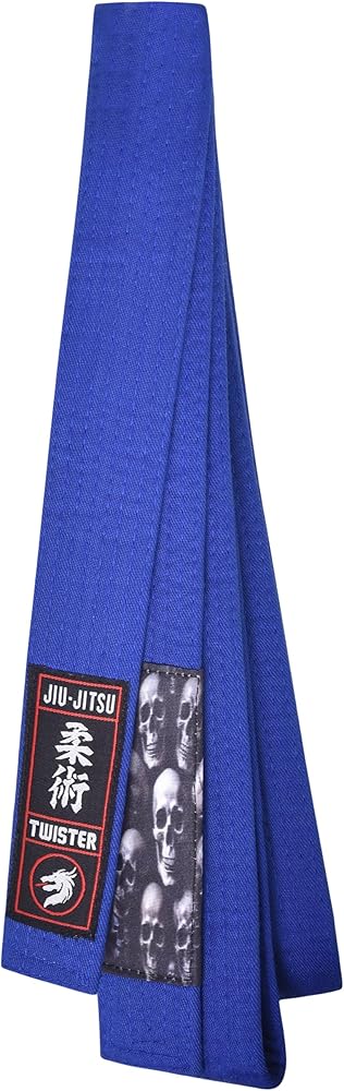 TWISTER Jiu Jitsu BJJ Belt 1.5” Wide for Men Women Adults | Premium Cotton with Woven Patch | 9 Row Stitching |