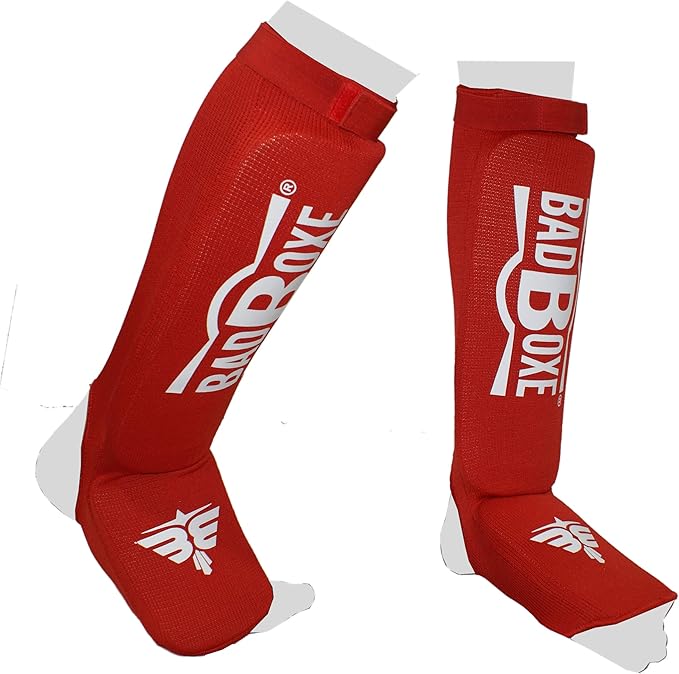 Twister Muay Thai Boxing Kickboxing Karate Taekwondo MMA | Elastic Cotton Cloth Shin & Instep Padded Guards | Shin in Steps Shin Guards Pair
