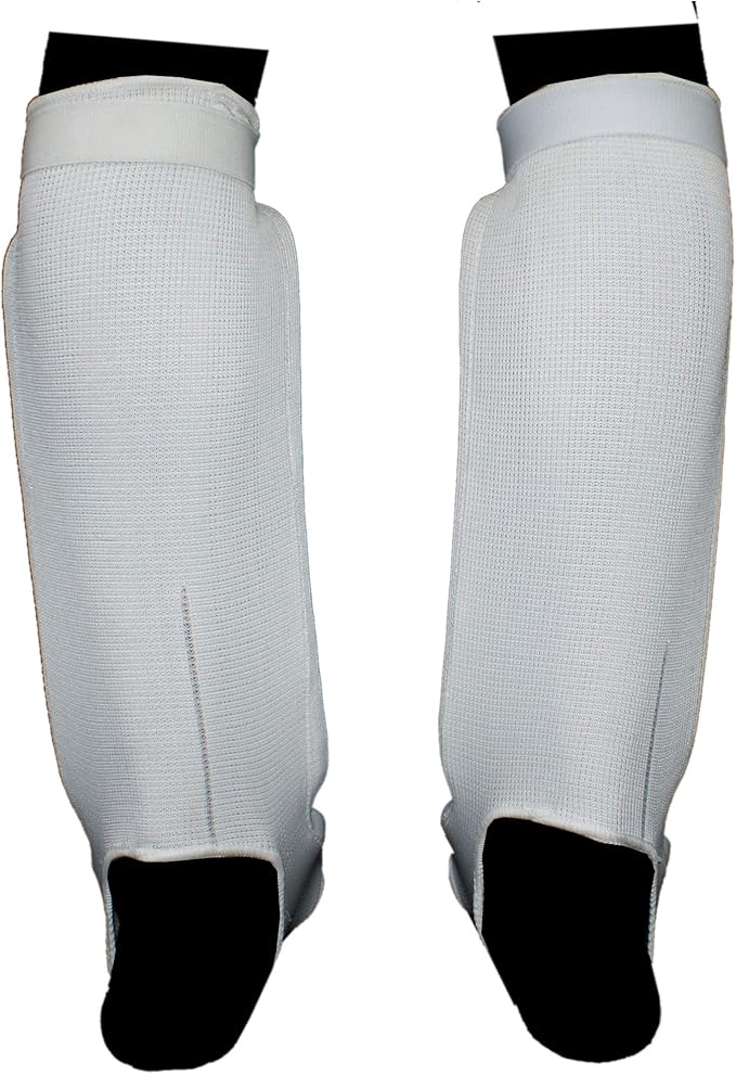 Twister Muay Thai Boxing Kickboxing Karate Taekwondo MMA | Elastic Cotton Cloth Shin & Instep Padded Guards | Shin in Steps Shin Guards Pair