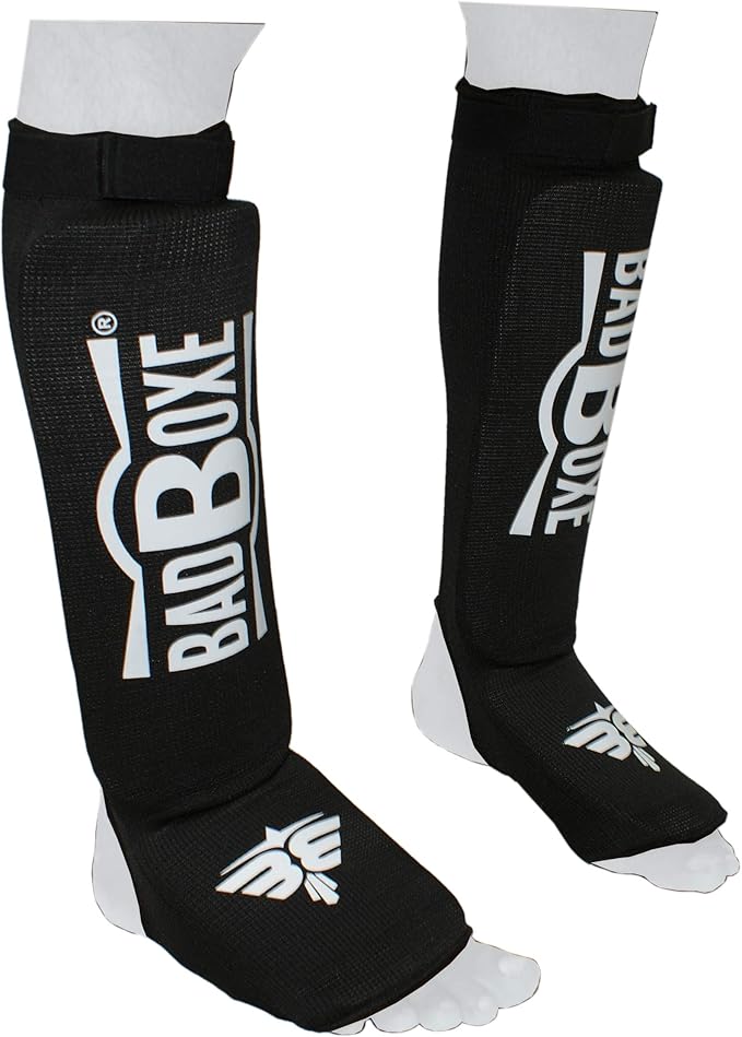 Twister Muay Thai Boxing Kickboxing Karate Taekwondo MMA | Elastic Cotton Cloth Shin & Instep Padded Guards | Shin in Steps Shin Guards Pair