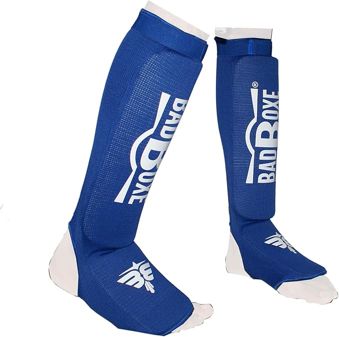 Twister Muay Thai Boxing Kickboxing Karate Taekwondo MMA | Elastic Cotton Cloth Shin & Instep Padded Guards | Shin in Steps Shin Guards Pair